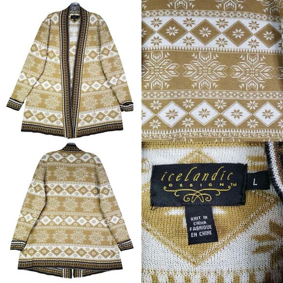Icelandic Design Women's Open Front Cardigan Sweater Size Small Wool Blend - Picture 1 of 10